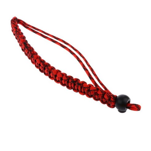 땋은 Paracord 조정 가능한 카메라 손목 스트랩/팔찌, 블랙 레드, 34x2cm, 나일론