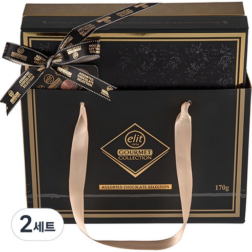 elit 고메 어쏘티드 셀렉션 초콜렛 세트 블랙, 170g, 2세트