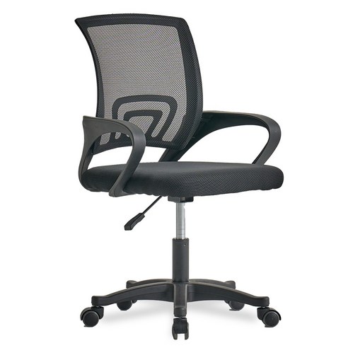 C메쉬체어 통풍 사무 학생 컴퓨터 공부 책상 강의실 회의실 의자 색상, 블랙 섬네일