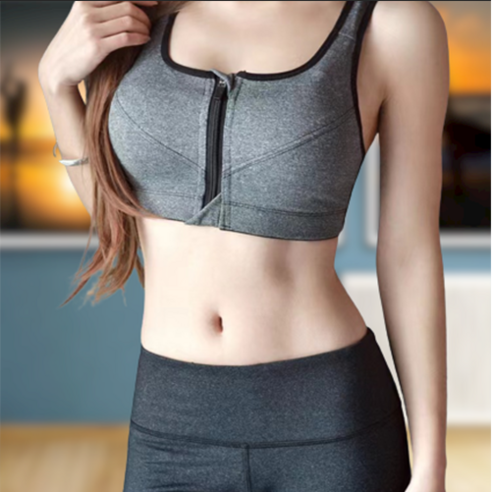 하이서포트 노와이어 앞지퍼 스포츠브라 운동 요가 2장세트