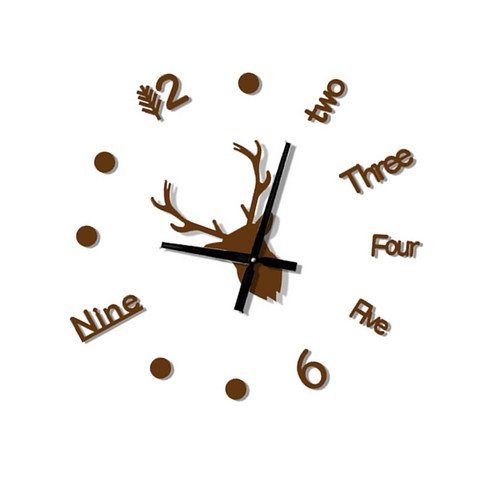 시계 데칼 저소음 시계 스티커 아크릴 장식 diy 조정 가능한 wallclock, 커피