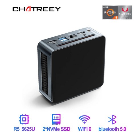 Chatreey 미니 PC 게이밍 데스크탑 컴퓨터 AN2P Ryzen 5 5625U 5600H NVME SSD WIFI6 HDMI DP 윈도우 11 프로, 18.AN2P 5625U - No RAM No Stor