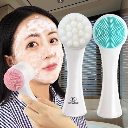 톡톡창고 3D 양면 세안 브러쉬 모공 클렌징 세안솔 실리콘 클렌저, 민트, 1개