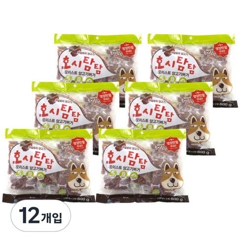 호시탐탐 모이스트 강아지간식 양고기버거 600g, 양고기맛, 12개