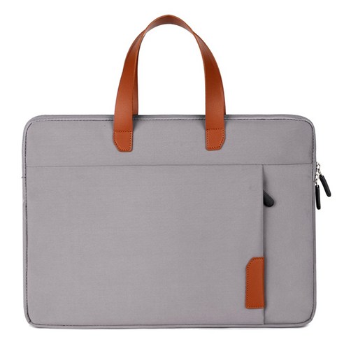 노트북 가방 다기능 방수 노트북 보호 커버 핸드백 출장 컴퓨터 가방, 회색, 15 인치