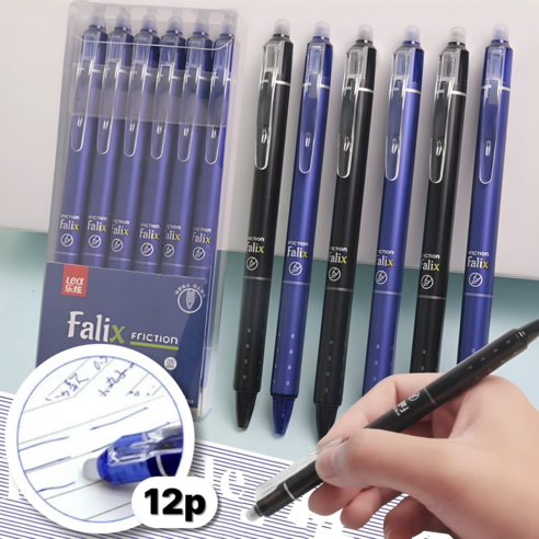 루바르 틀려도 괜찮아 지워지는 볼펜 0.5mm, 12개, 블루