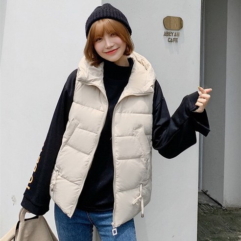 리얼 샷 조끼 여성 새로운 면화 학생 한국어 스타일 조끼 모든 일치 작은 서양식 겨울 코트 유행