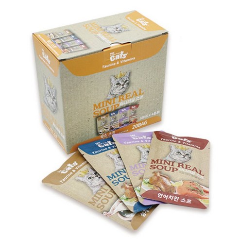 더캣츠 고양이 소프트 스프 타입 간식 파우치, 혼합맛(치킨/연어), 50g, 20개