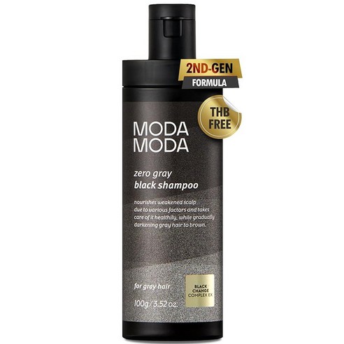 MODA MODA Zero Gray 블랙 Hair Shampoo | Natural Darkening Color Shampoo Hair Dye for Hair & Scalp | Ag