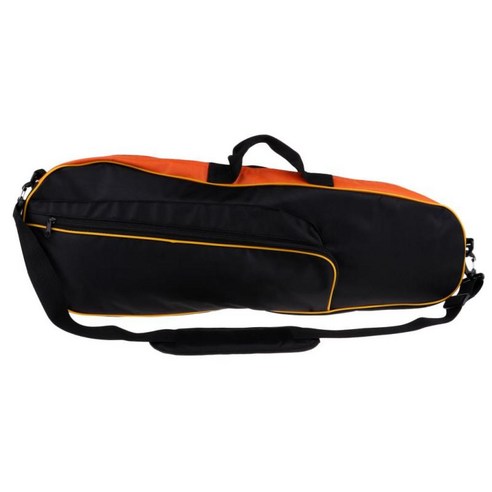 조정 가능한 테니스 배드민턴 라켓 운반 가방 케이스 검정 및 주황색 라켓 6개 적합, 오렌지 블랙, 옥스포드