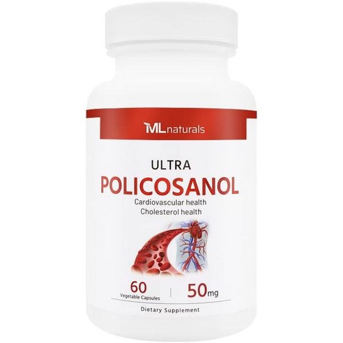 ML네추럴스 policosanol 폴리코사놀 50mg 사탕수수 추출물 60캡슐 비건, 60정, 1개