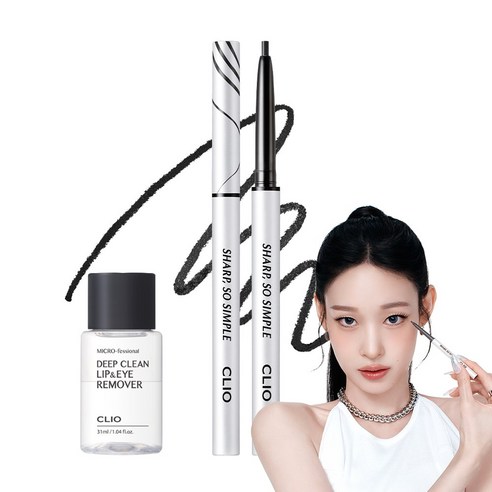 [증정] 클리오 샤프 쏘 심플 워터프루프 펜슬 라이너 24AD, 01 블랙, 1개