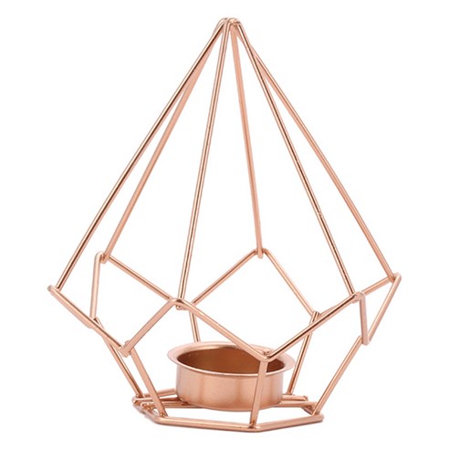 기하학적 캔들 홀더 촛대 촛대 Tealight 홀더 기둥 양초 사무실 할로윈 용 스탠드, 설명한대로, 다이아몬드, 철