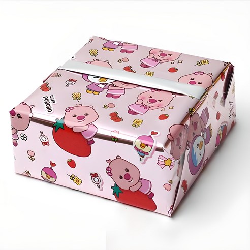 위드 뽀로로 증착롤 포장지 대 53cm x 12m, 핑크, 1개