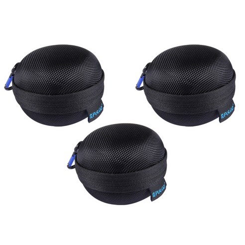 3 조각 라운드 하드 케이스 주최자 Gopro 영웅 5 4 세션, 8x8x6cm, 블랙, 나일론 EVA