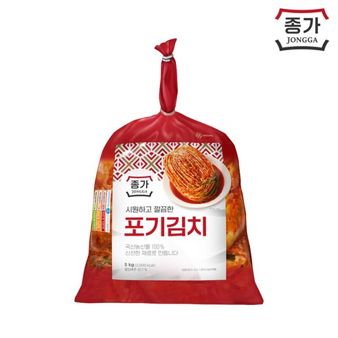 [종가집] 시원하고 깔끔한 포기김치, 5kg, 1개