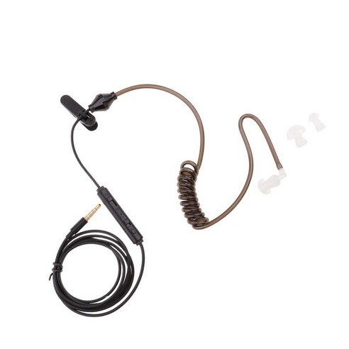 3.5mm 어쿠스틱 튜브 이어피스 헤드셋 방사선 무료 에어 튜브 헤드셋(휴대폰용 마이크 포함), 블랙, 설명, 설명