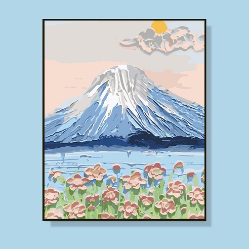 Cooela diy 유화 그리기 세트 꽃그림 풍경화 팝아트 원목 이너 프레임, 스타일 1