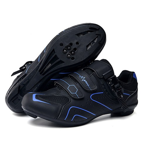 남성용 사이클링 신발 MTB 도로 자전거 신발 페달 플랫 초보자 스포츠 자전거 신발 남여 공용 신발, 40(250mm), 블루 블랙 2