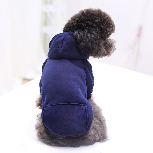얀샘 강아지 후드 강아지 옷 겨울 옷, 네이비