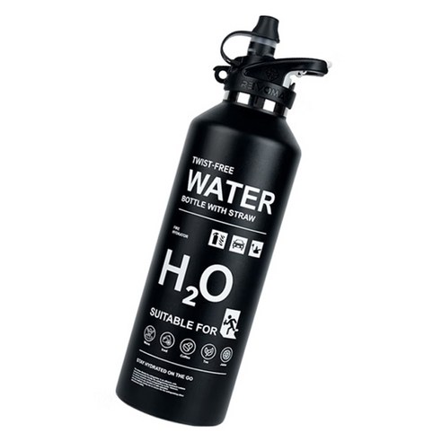 레보맥스 소화기 시리즈 트위스트 프리 스트로우 워터 보틀, 1개, 스타 블랙, 950ml