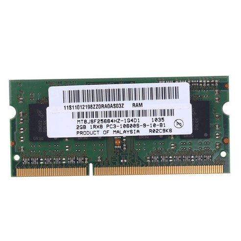 DDR3 2 기가 바이트 노트북 메모리 램 1RX8 PC3-10600S 1333MHz의 204Pin 1.5V 고성능 노트북 RAM, 초록, 하나