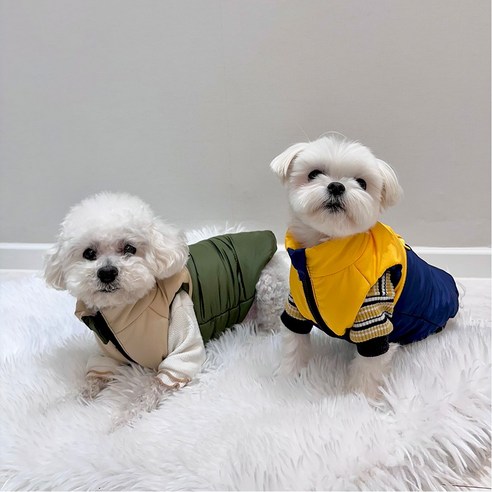 강아지 패딩 조끼 애견 겨울패딩 겨울옷, 올리브(L)