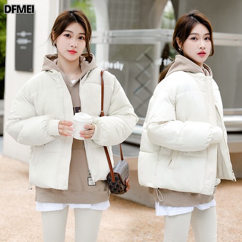 DFMEI 겨울 패딩 여 숏 패딩 오버사이즈 베이커리 아우터 트렌드