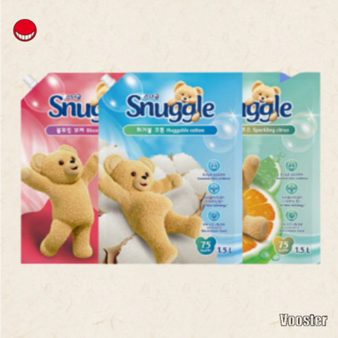 스너글 초고농축 섬유유연제 오리지널 리필팩 1.5L, 스너글 허거블 코튼 리필팩 1.5L