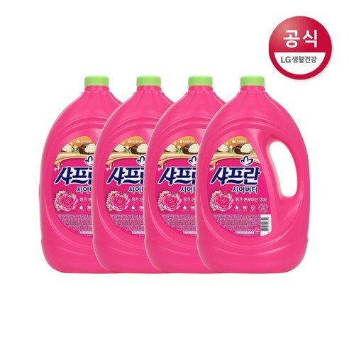샤프란 시어버터 섬유유연제 핑크 센세이션 본품, 3.1L, 4개