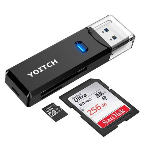 USB 3.0 블랙박스 SD 멀티 카드 리더기, USB 3.0 SD 카드리더기 – 블랙, 1개