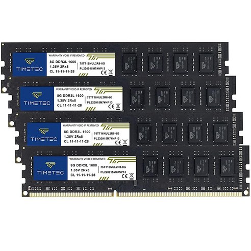 1011674 Timetec 하이닉스 IC 4GB DDR3L 1600MHz PC3-12800 비 ECC 언버퍼드 1.35V/1.5V CL11 2Rx8 듀얼 랭크 240 핀 UDIM