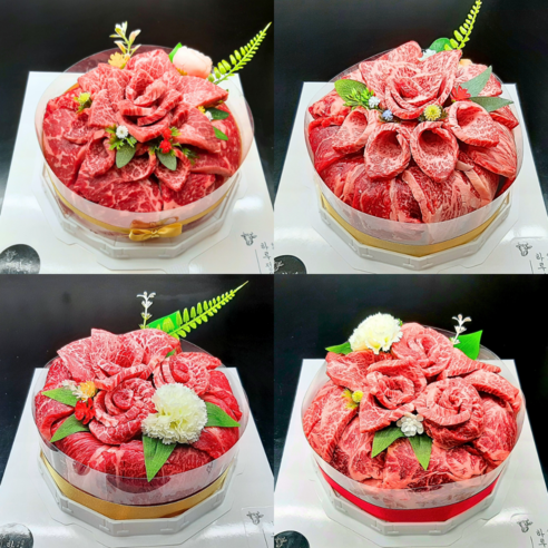 특별한 날, 감동을 선물하세요: 투뿔 한우 케이크 모듬구이 세트