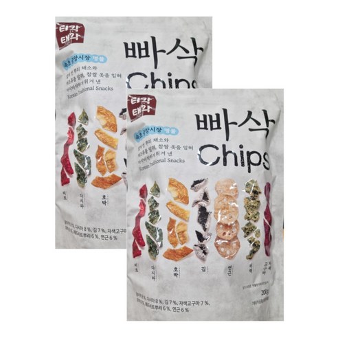 속초시장 명물 티각태각 빠삭chips 빠삭칩 200g x 2개