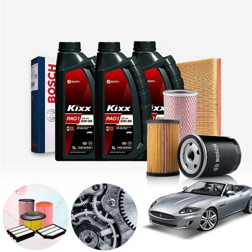 XK X150 3.5 (06~15) 가솔린 킥스파오1 0W30 0W40 합성엔진오일 필터세트 6리터 UAF017+UOL-008 KPT-1032662 cs33002