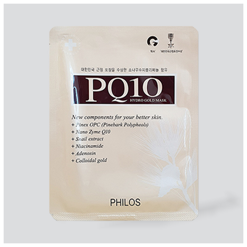 [필로스화장품] PQ10 골드마스크팩 1장 골드함유, 28g, 1개