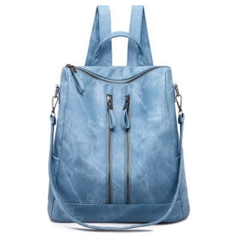 Retemporel 여성용 배낭 캐주얼 다기능 가죽 어깨에 매는 가방 여행용 블루