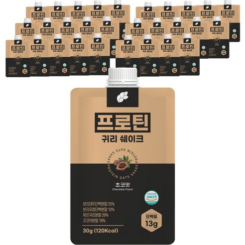 프로틴 귀리쉐이크 맛별 30봉(초코맛 딸기맛 바닐라맛 녹차맛) 각30봉-1SET, 30g, 30개