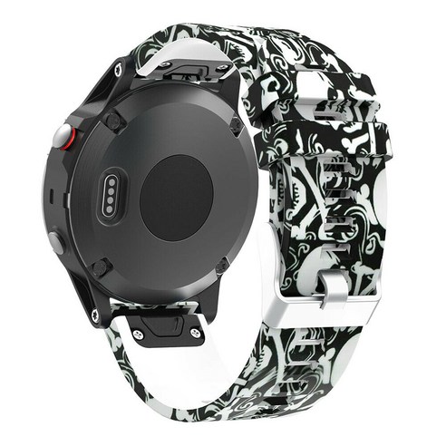 Garmin Fenix 5 5Plus 6 6Pro Sapphire Solar 스트랩 가민 QUICKFIT 22mm 위장 프린트 실리콘 손목 밴드 퀵 릴리스 손목 시계줄, #14, Quick Fit 22mm