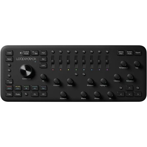 Loupedeck Plus 커스 사진 비디오 편집 컨트롤러 라이트룸 포토샵 프리미어프로용, LOUPEDECK+, 블랙