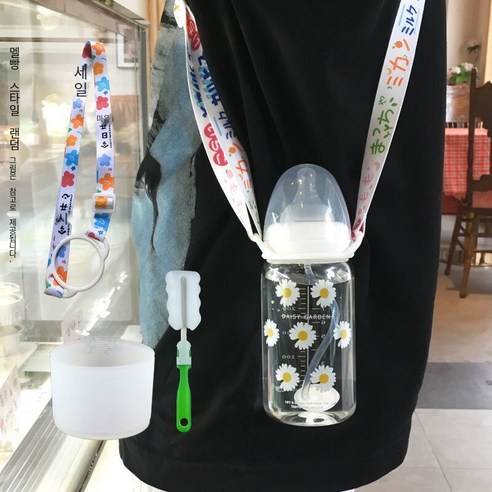 한국어 스타일 귀여운 컵 졸업 짚 성인 크리 에이 티브 유리 컵 여학생 젖꼭지 컵 휴대용 컵, 330ml일곱꽃스케일240_옵션2