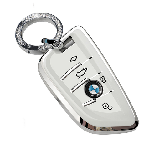 굿카굿즈 BMW 스마트 차 키케이스 TPU 키홀더, 화이트, BMW B타입