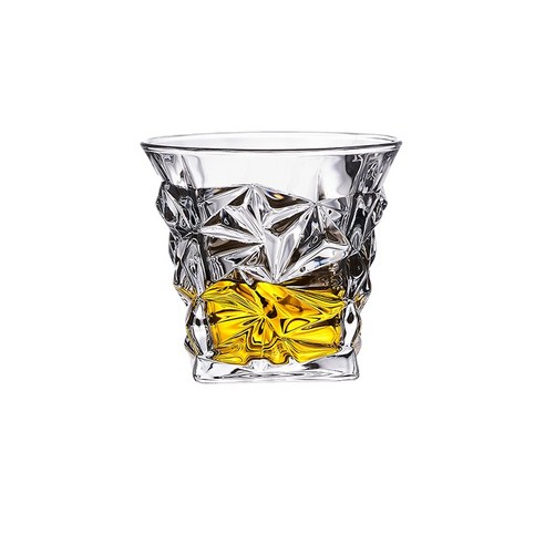 ANKRIC 물컵 [] 유럽 크리스탈 유리 위스키 컵 바 KTV 맥주컵 가정용 컵, 얼음 갈라진 술잔 ''290ML'' 48개개