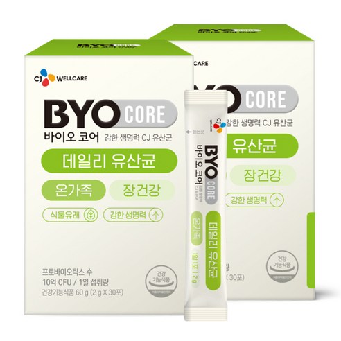 CJ웰케어 바이오코어 데일리 유산균 프로바이오틱스 30포, 4개
