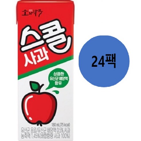 동원 스콜 사과180ml x24개 (무료배송), 24개, 180ml 서울우유리이브사과 Best Top5