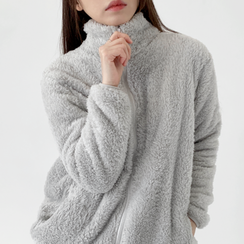포근함과 스타일을 모두 잡는 하바우 뽀글이 후리스 플리스 자켓!
