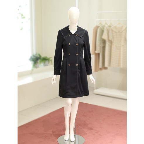 올리브데올리브 스티치 더블버튼 미디 원피스 OW2AO140(1581272)