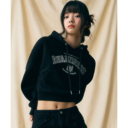 (백화점 상품) 어반드레스 Royal Leather Crop Hood BLACK 2백퍼센트30606