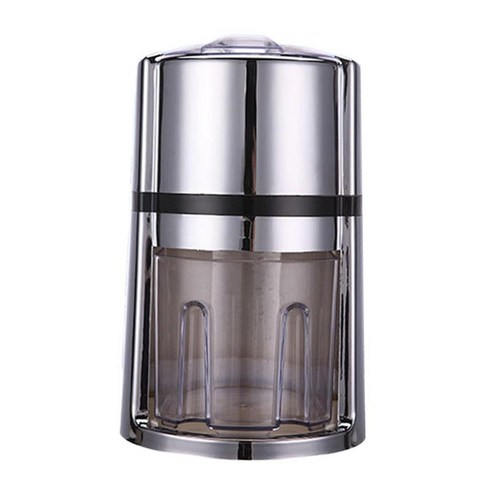 휴대용 수동 얼음 분쇄기 면도기 파쇄기 DIY BPA 무료 빠른 분쇄 사무실 스토어 바 클럽 펍, 24.5x14.5x13.5cm, 은, 플라스틱