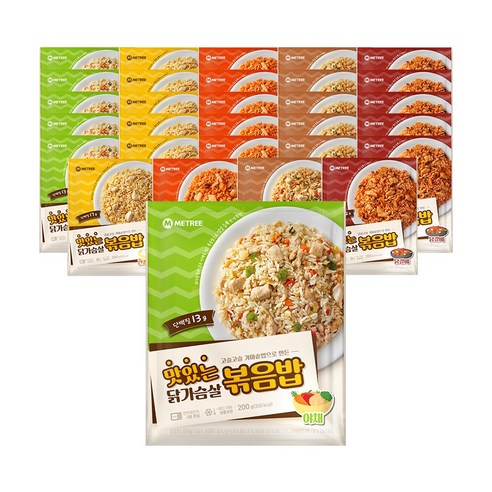 미트리 맛있는 닭가슴살 볶음밥 5종 혼합, 1세트